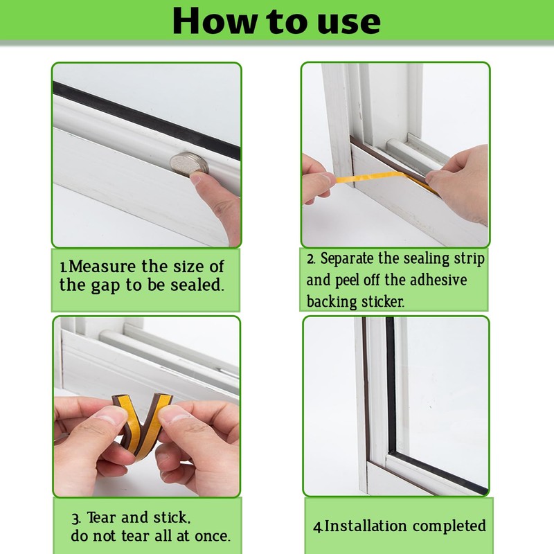 PackYard Window Blocker Noise Dust Insulation Draft Guard 33Feet/10m D-Section Draft