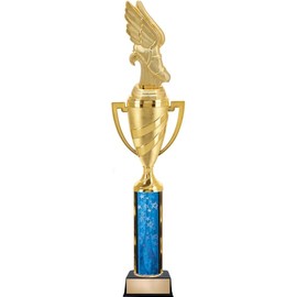 Track and Field Trophies - 15" Winged Foot Track Trophy Awards with Gold Swirl Cup