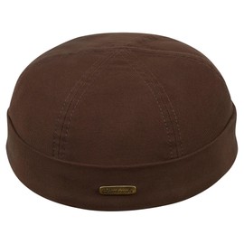 Sterkowski Model Docker | High Quality Soft 100% Cotton Docker Hat | Comfortable and Cosy Everyday Hat Harbour Hat Navy Watch Beanie in All Sizes, brown, 62