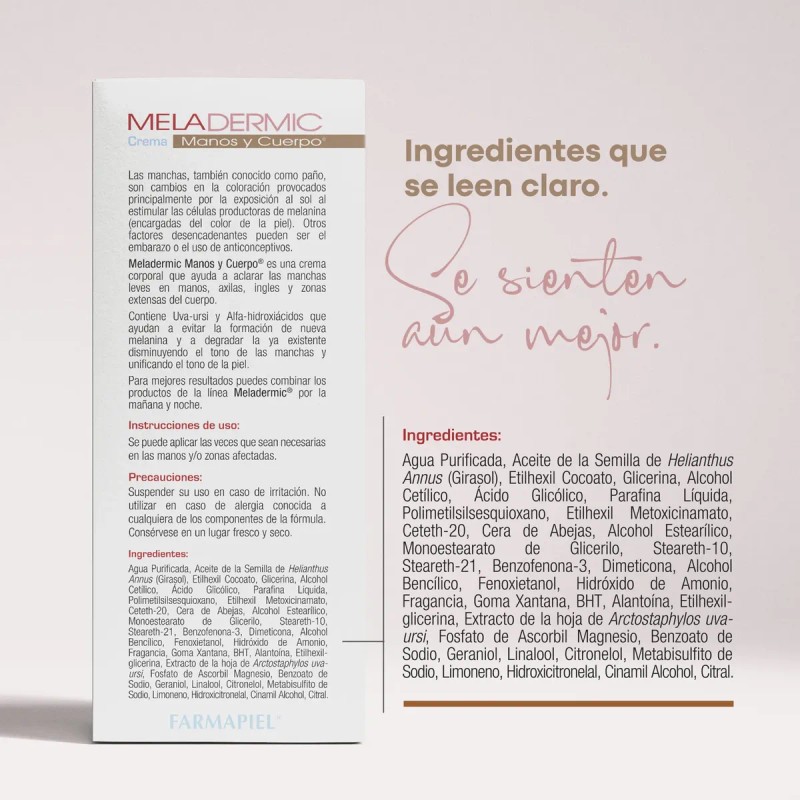 Crema Aclaradora Despigmentante Corporal Meladermic