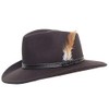 Denton Hats Brown Packable Waterproof Hand Made Fedora Trilby Hat