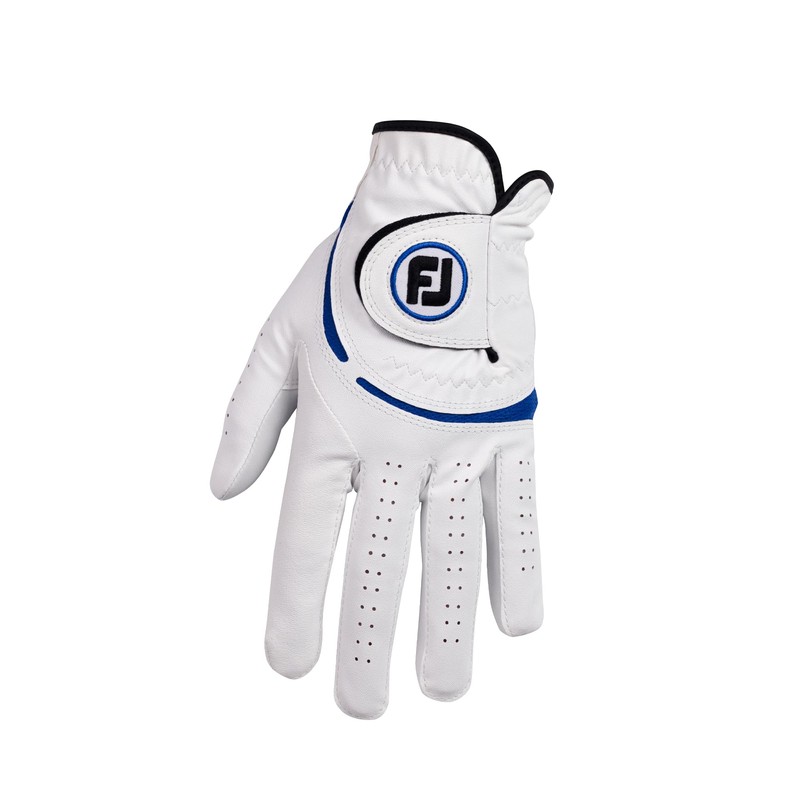 FootJoy WeatherSof Men's Golf Glove, White/Blue