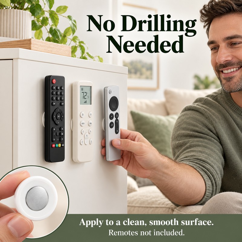 3pcs No Drill Magnetic Remote Holder - Wall Mount for