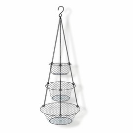 3-Tier Hanging Basket, Storage Organizer for Fruits,Vegetables, Accessory, perfer for Kitchen and Bathroom