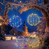 176 LED 13” Outdoor Christmas Light Balls, Solar Hanging Lighted
