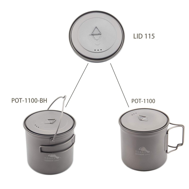TOAKS 蓋 チタンポットまたはカップ 80mm/90mm/115mm/130mm/145mm/170mm (LID-115)