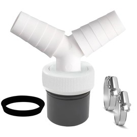 HAOBIN Dishwasher and Washing Machine Drain Adapter Washing Machine Drain Adapter Outlet for Pipe 40 mm and Input 18-24 mm for Connecting Washing Machines and Dishwashers (A)