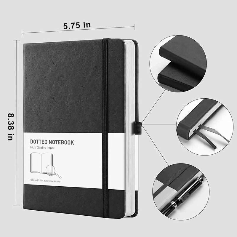 RETTACY A5 Dotted Notebook 2 Pack - Bullet Dot Grid