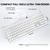 Bnnwa Wireless Bluetooth Keyboard Full-Size Silent Keyboard-Silver White