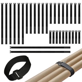 UONIKA 32 pcs 1-inch-wide Hook and Loop Cable Straps, 8"-12"-18"-24"-36" Adjustable Fastening Straps, Fixing and Organizing Cable Ties Set, Multi-Purpose Nylon Cinch Strap, Heavy-Duty Storage Straps