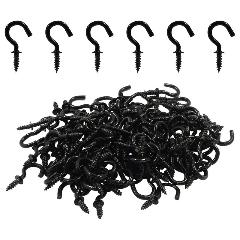 Biaungdo 120 Pcs 1/2" Ceiling Cups Hooks Screw Hooks Screw-in