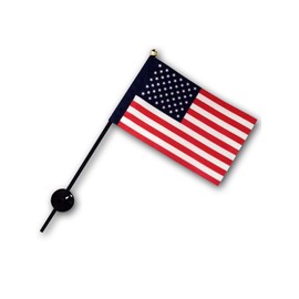 TOSPA American Flag Mini Flag Flag Size 4.1 x 6.2 inches (10.5 x 15.7 cm), Pole 10.6 inches (27 cm), Suction Cup Set, Made of Tetron Suede