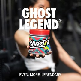 GHOST Legend V3 - Polvo de pre-entrenamiento, frambuesa azul, 30 porciones, preentrenamiento para hombres y mujeres con cafeína, L-citrulina y beta al