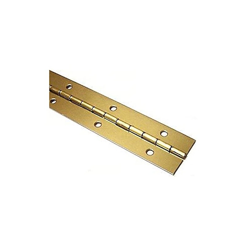 Merriway BH07636 Piano Hinge Brass Plated 6 Inch x 1.1/4