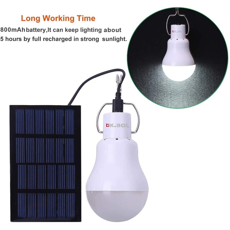 Solar Powered lamp Rechargeable Led Light Bulb for Outdoor Camping