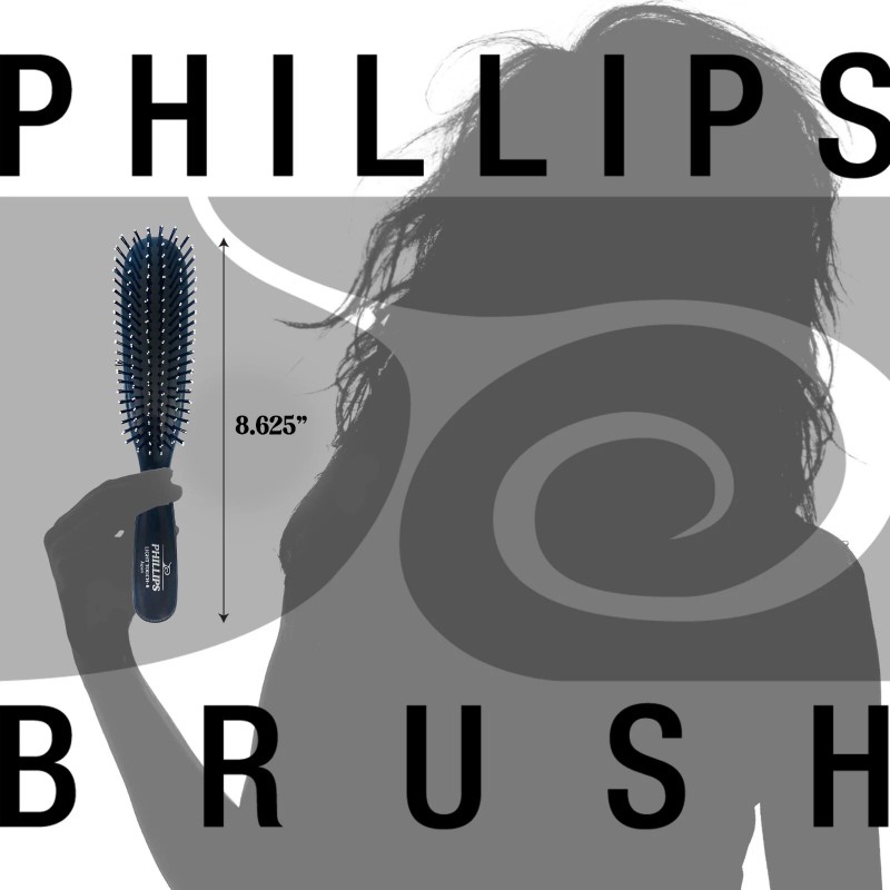 USA Phillips Brush Light Touch 8 Nylon Styling Hair Brush