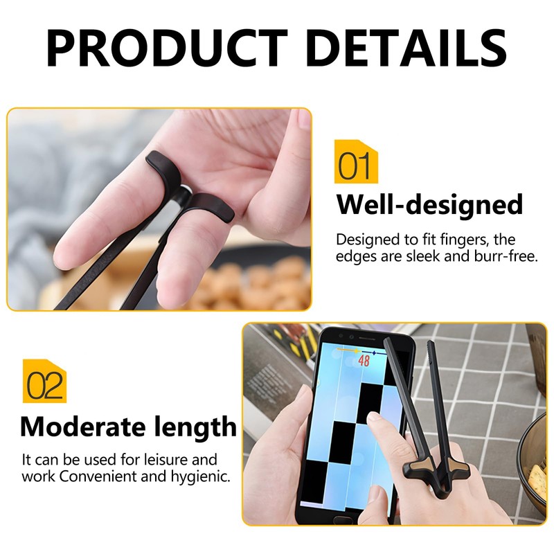 2Pcs Finger Chopsticks, Snack Chopsticks for Gamers Snack Clips Gamepad