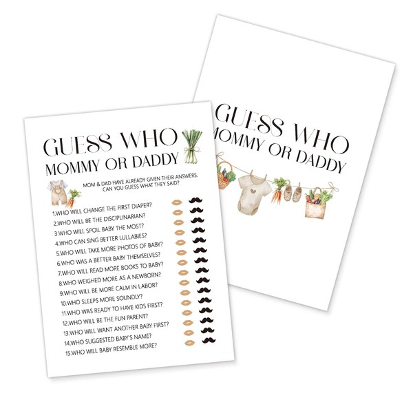 Kqfdr Locally Grown Baby Shower Games - Guess Who Mommy