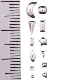 Assorted Pack [Pearl Stone Mail Order MK] Assorted Set with Case Studs, Metal Parts (Silver), Carefully Selected Parts, Handmade Accessories, Nail
