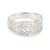 Solid 925 Sterling Silver Leaf Filigree Pattern ring in sizes