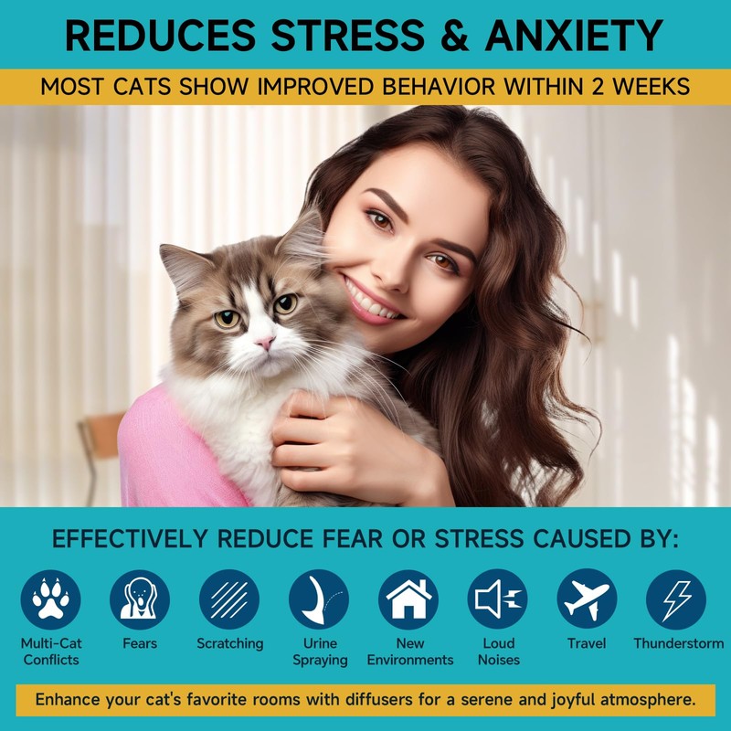 Woyamay Cat Calming Diffuser Refills - 4 Pack Cat Pheromones