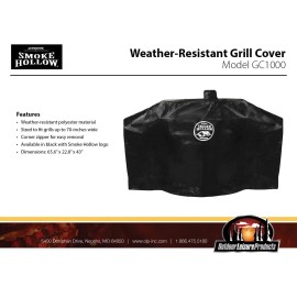 Smoke Hollow (NEW)Smoke Hollow Weather Resistant Polyester Heavy Duty 65 Inch BBQ Grill Cover