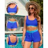 Jolefille High Waisted Bikini Sets with Shorts Two Piece Swimsuits