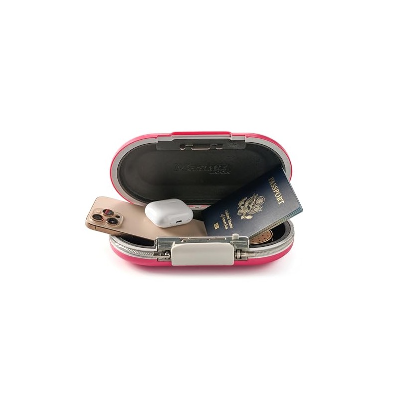 Master Lock Pink Portable Small Lock Box, Set Your Own