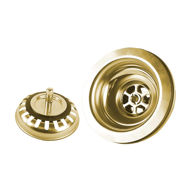 114MM Gold Sink Waste Kit, Stainless Steel and PVC Kitchen
