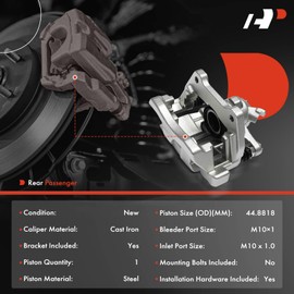 A-Premium Disc Brake Caliper Assembly with Bracket Compatible with Land Rover LR3 2005-2009, Range Rover Sport 2006-2009, LR4 2010-2016 - Rear Right Passenger Side