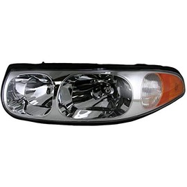 Left Driver Side Headlight Assembly - without Lined/Fluted Hi-Beam Lens - Compatible with 2000-2005 Buick LeSabre Custom