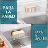 TAILI Soporte de esponja plateado para fregadero de cocina con