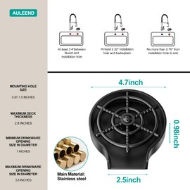 AULEEND Brass Faucet Glass Rinser for Kitchen Sinks,Bottle Washer,Kitchen Sink Accessories (Matte Black)