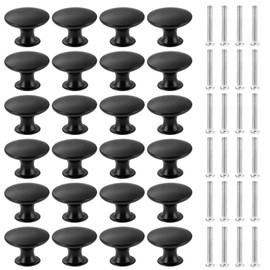 Mount Kumgang Pack of 24 Knobs for Cupboard, Wardrobe, Round Furniture Handles, Furniture Knobs, Black Vintage, Drawer Knobs Set, for Cupboard, Wardrobe, Furniture, Drawer, Kitchen
