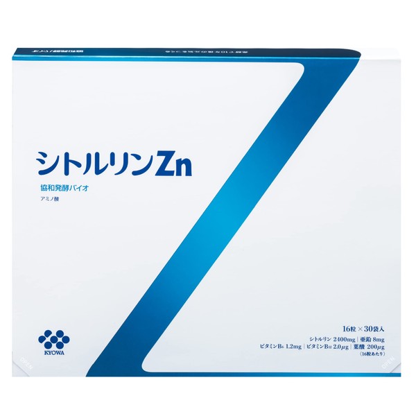 協和発酵バイオ シトルリンZn 250mg×16粒×30袋 (約30日分) (アミノ酸/シトルリン/亜鉛/ビタミンB群/葉酸/サプリメント/サプリ)