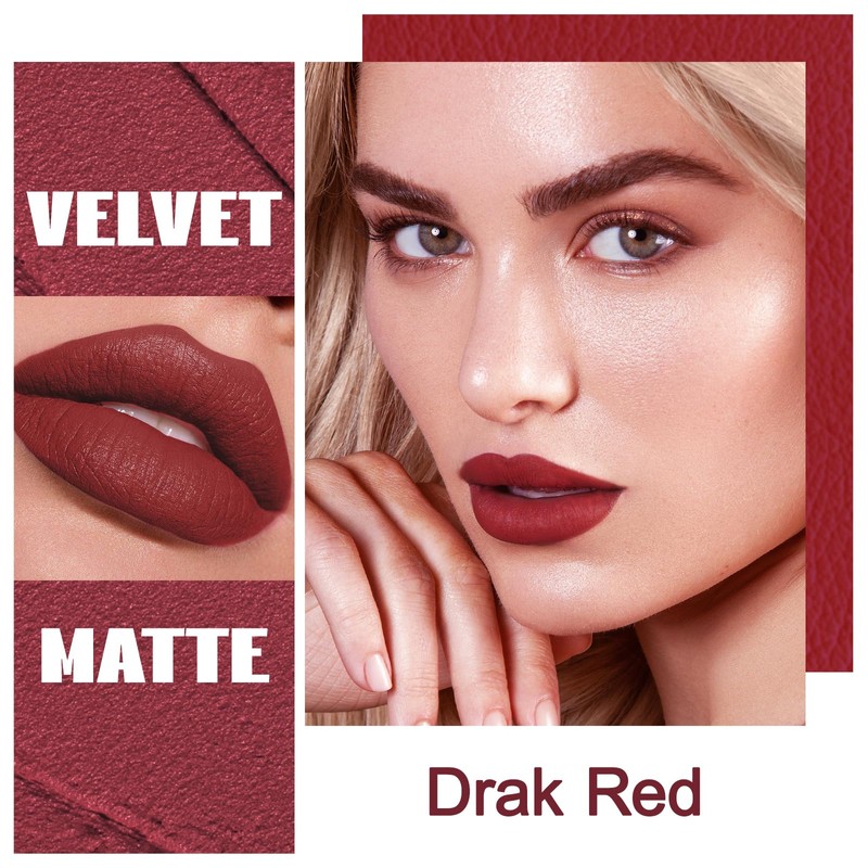 Red Lipstick,Matte,Smooth,Waterproof,Highly Pigmented Lipsticks（08#Red）