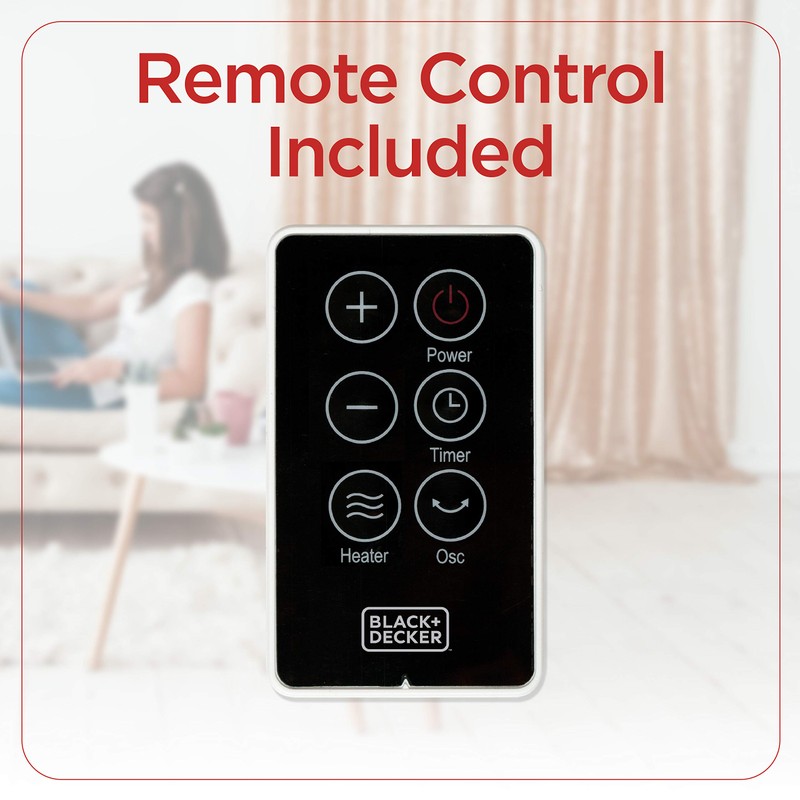 BLACK+DECKER Ceramic Space Heater with Adjustable Thermostat, Tower Heater for