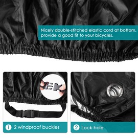 Favoto Bicycle Cover, Waterproof, 210D Oxford Fabric, High-Quality Bicycle Garage Tarpaulin, Bicycle Protective Cover with Bag, black, l