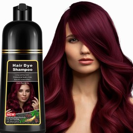 Lymznus Champú Tinte Instantáneo Rojo Vino Oscuro Canas Color Natural Hombres Mujeres 520 Herbal Cabello Minutos