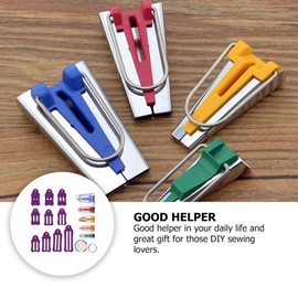 Mutitool Fabric Bias Tape Makers Kit- Including 10 Tool, 5 Bias Tape Makers and 40 Quilting for Fabric Sewing and Quilting, Purple Folding Tool