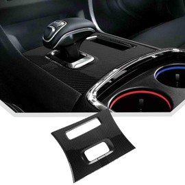 JeCar for Charger Carbon Fiber Interior Center Console Gear Shift Panel Trim for Dodge Charger 2011-2014