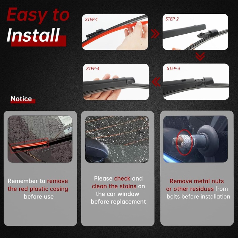 OTUAYAUTO Rear Wiper Arm Blade Kit for Volkswagen Atlas 2018-2024