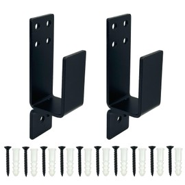 2 Pack Door Barricade Brackets Heavy Duty Door Security Brackets for 2 x 4 Lumber Door Security Barricade Brackets,Black Carbon Steel U Bracket for Home Security