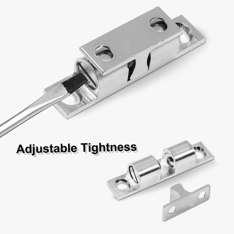 Uenhoy 10 Pcs Solid Brass Cabinet Door Catch, Dual Ball