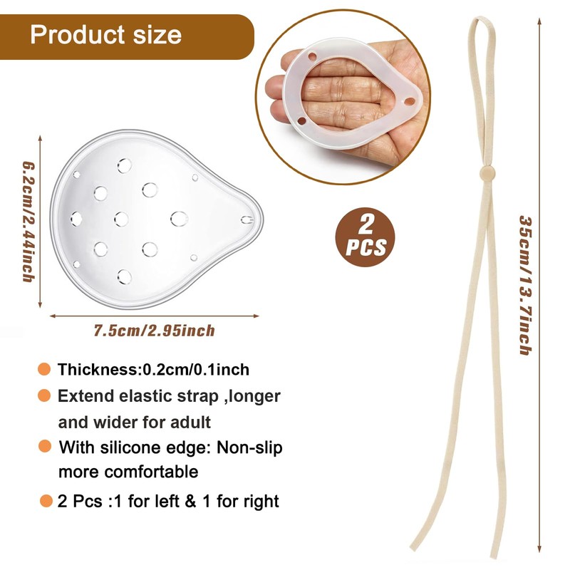 AMZVIO Ventilated Plastic Eye Patch 2 Pack 9 Hole Clear