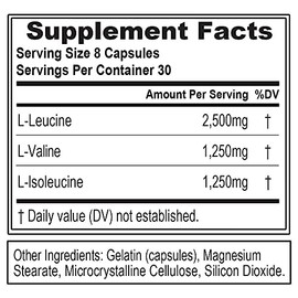 Evlution Nutrition BCAA5000, Branched Chain Amino Acids, Capsules with 5 Grams of BCAAs (30 Servings)