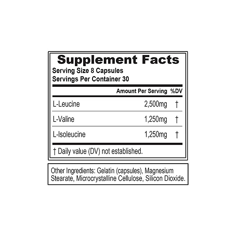 Evlution Nutrition BCAA5000, Branched Chain Amino Acids, Capsules with 5