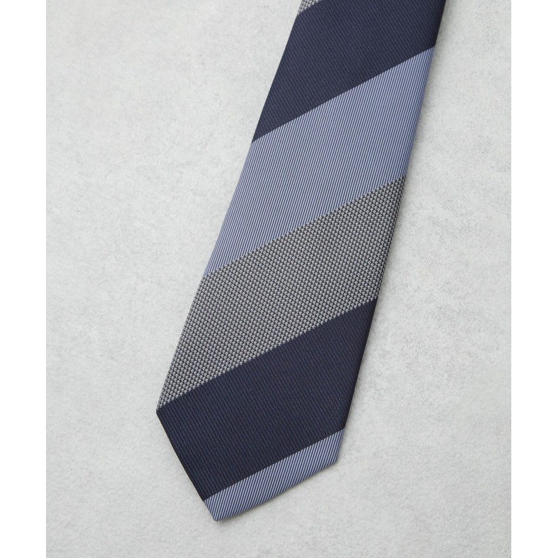 Nano Universe 668-5142202 Men's Washable Striped Necktie, 115 Saxophone