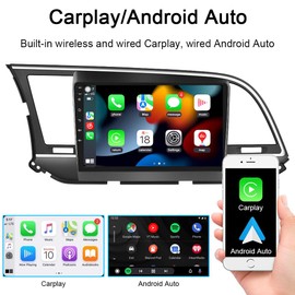 for 2016 2017 2018 Hyundai Elantra Radio Android 13 with CarPlay Android Auto 9" Touch Screen Car Stereo with Bluetooth GPS Navigation Head Unit FM&RDS DSP SWC Backup Camera (4GB RAM+64GB ROM)