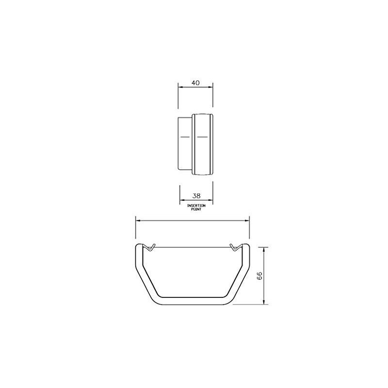 FLOPLAST 114mm Square Gutter External Stop End - Black